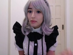 Maid cosplay girl sucking and begging to her boss Thumb