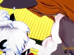 Furry Hentai 3D Yiff - Grey Fox & Panda Bear First Time Sex Thumb
