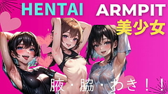 Beautiful young women staring at you while showing off their sexy armpits (hentai) (ai generated) Thumb