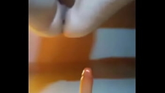 Fucking a dildo on the wall and eat my own pre-cum Thumb