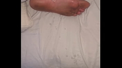 Cumshot on sleepy dirty soles Thumb