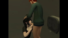 Slut bitch giving a blowjob in the party bathroom (the Sims 4) Thumb