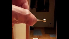 Cock sounding cumshot with small plug inside Thumb